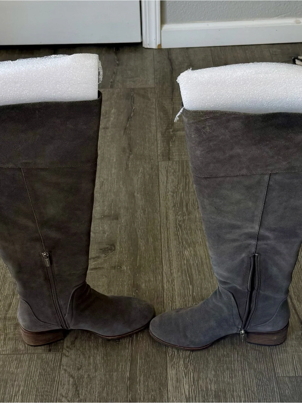 Vince Camuto Tall Gray Suede Over-the-Knee Boots